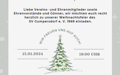 Einladung zur Weihnachtsfeier – Nachholtermin am 13. Januar 2024
